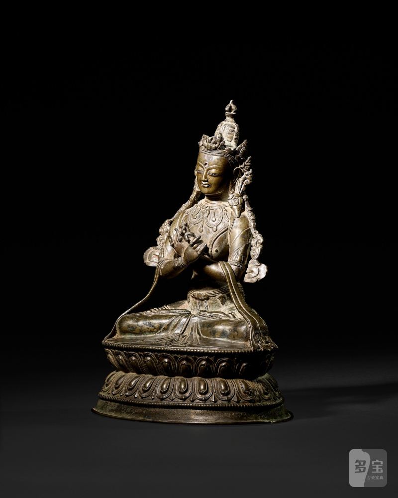 STATUE DE VAJRADHARA EN BRONZE  OUEST DU TIBET, XVE-XVIE SIÈCLE - 图2